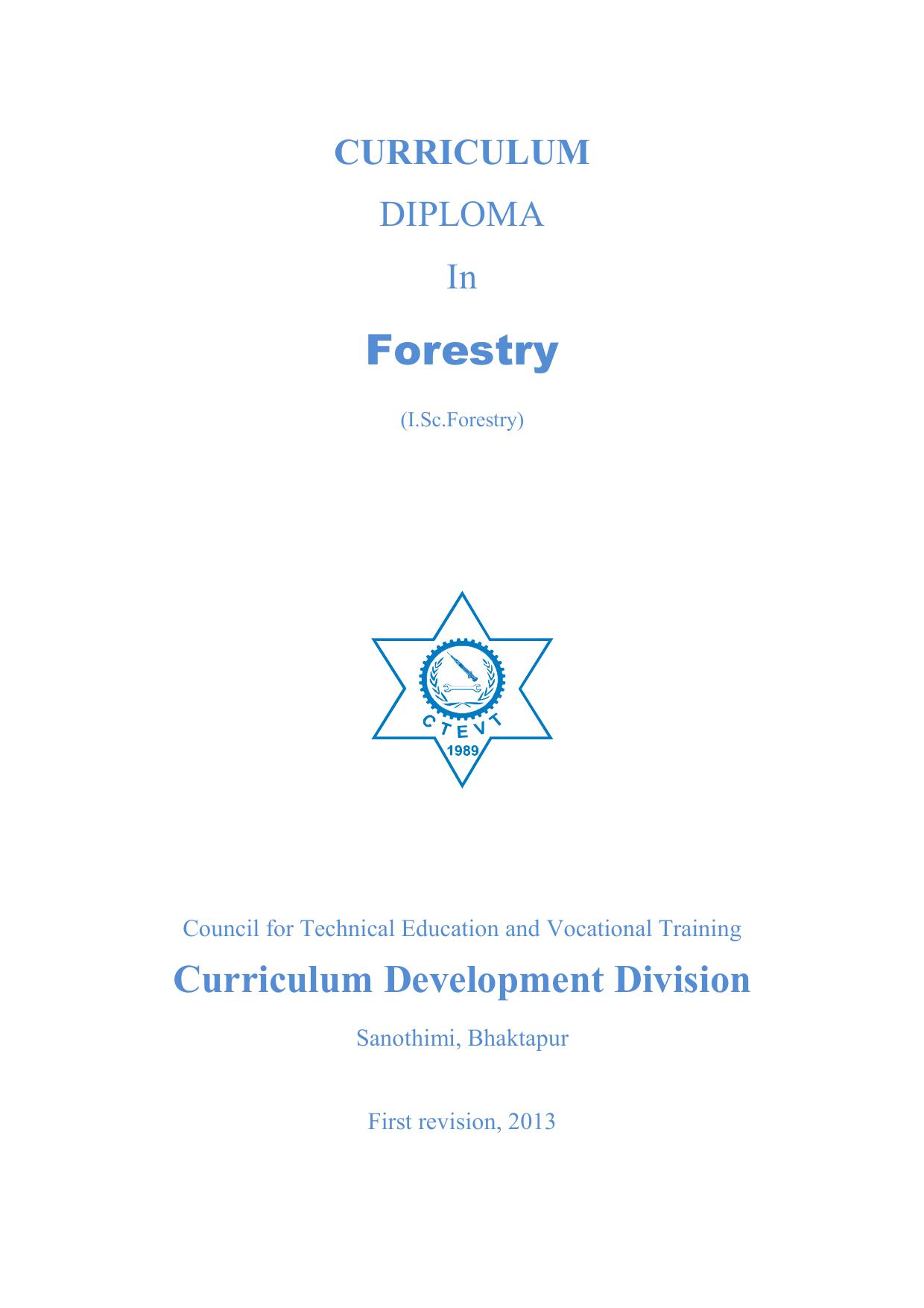 Diploma in Forestry, 2013